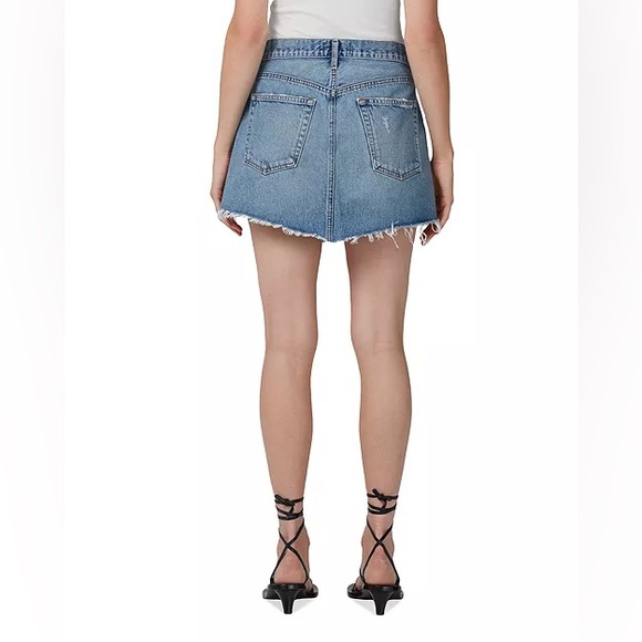Agolde‎ Parker Angled Hem Denim Jean Mini Skirt Size 29 - Picture 2 of 6